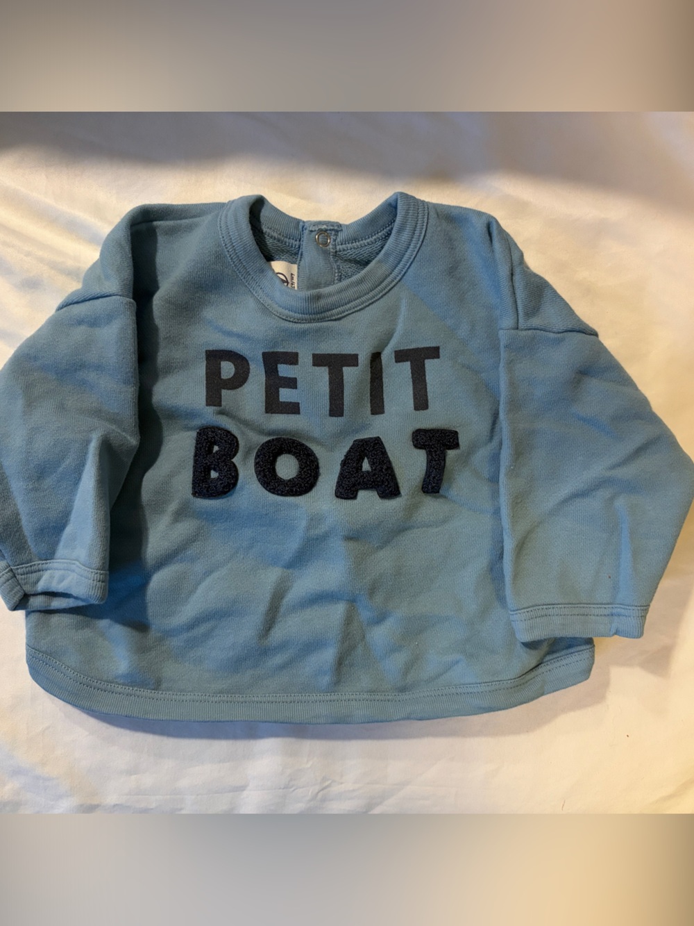 Petit Bateau Blue Crewneck Sweater with Logo